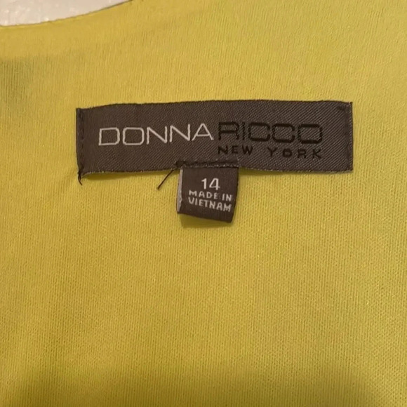 Donna Ricco Black Grey Yellow Floral Sheath Dress Short Sleeve Size 14 - Picture 10 of 12